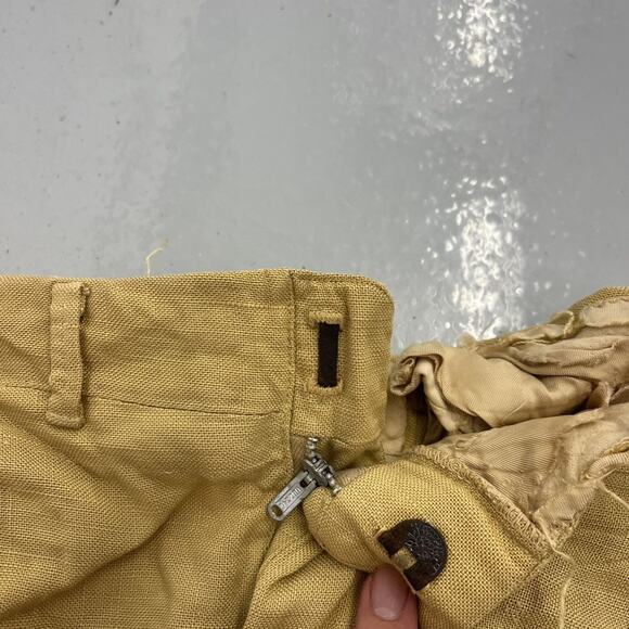 Vintage 50s Chico Slack Tan Rayon Pattern Trousers 36x29 - Picture 5 of 6